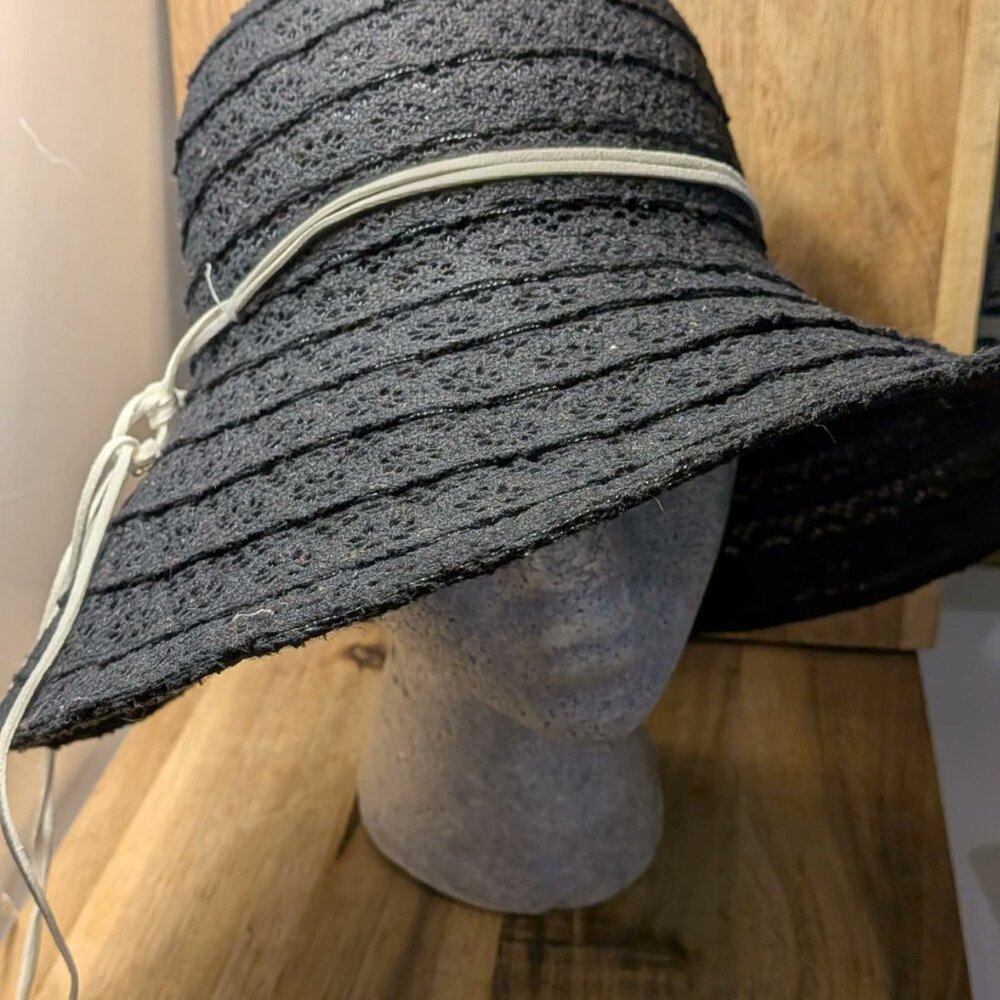 Laundry by Design Women's Black Patterned Sun Hat OS